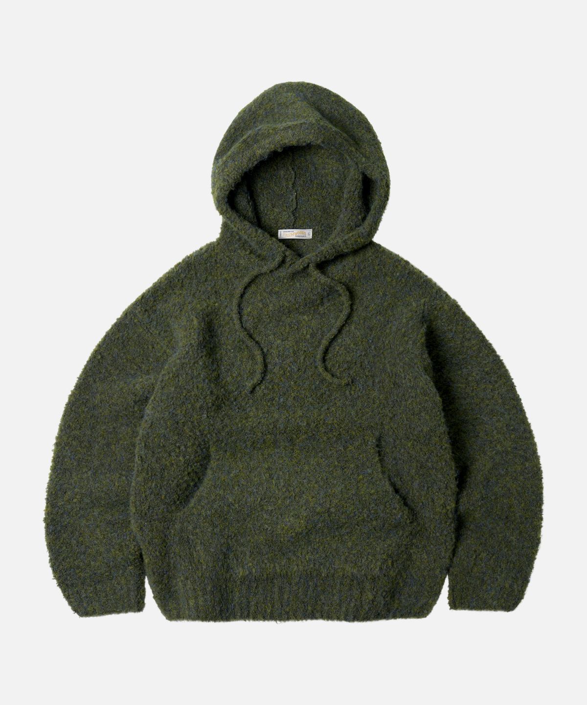 프리즘웍스(FRIZMWORKS) WAVE BOUCLE KNIT HOODY _ OLIVE