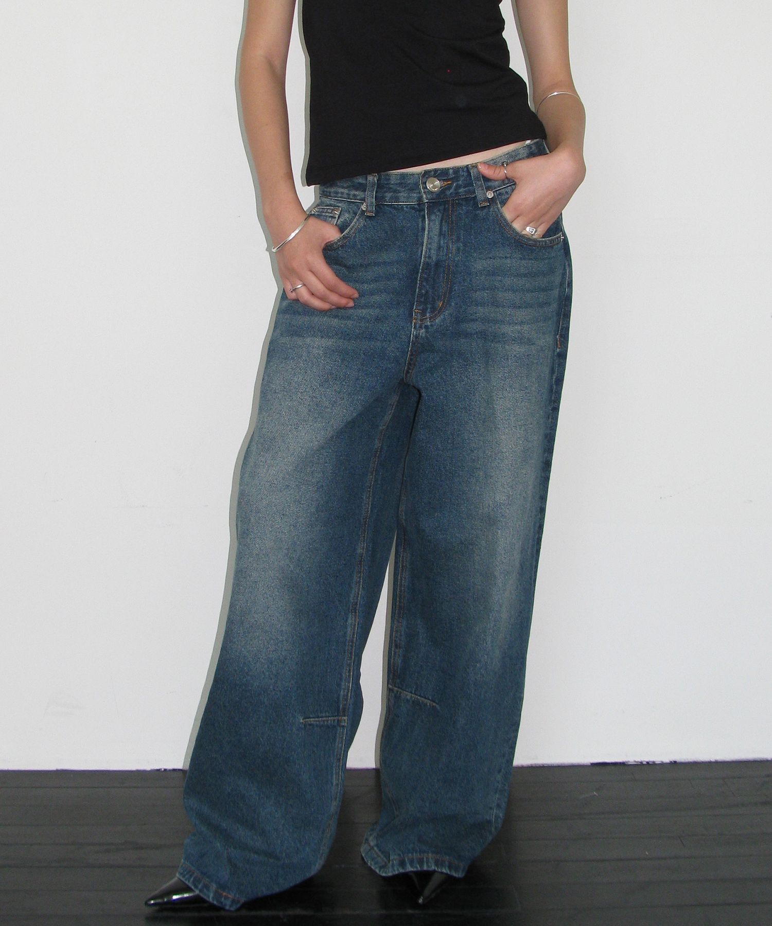 【MILLO WOMEN】VINTAGE WIDE DENIM PANTS MUSINSA公式 | MILLO WOMEN Vintage wide denim pants [washed blue]