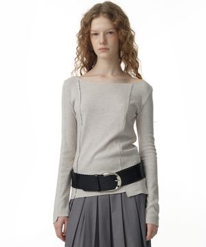 컷오프 인시전 티셔츠 [화이트 멜란지]