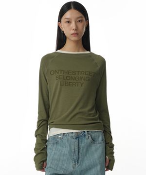 홀 래글런 티셔츠 [그린]