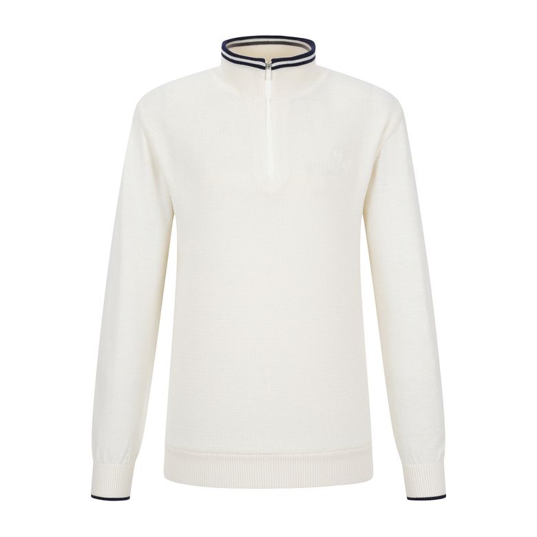 Half Zip-up Knit_O/White (Men)