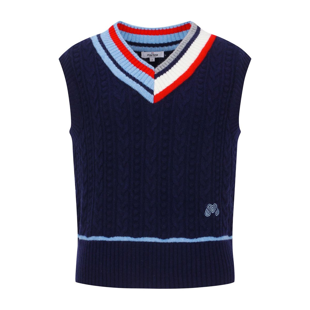 마틴골프(MARTINE GOLF) Coloring V Neck Knit Vest_Navy
