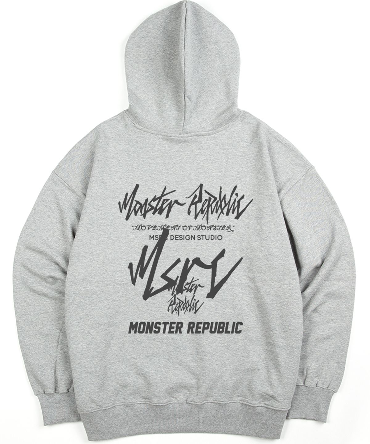 몬스터리퍼블릭(MONSTER REPUBLIC) 무브먼트 레터링 그레이 후드티 그레이