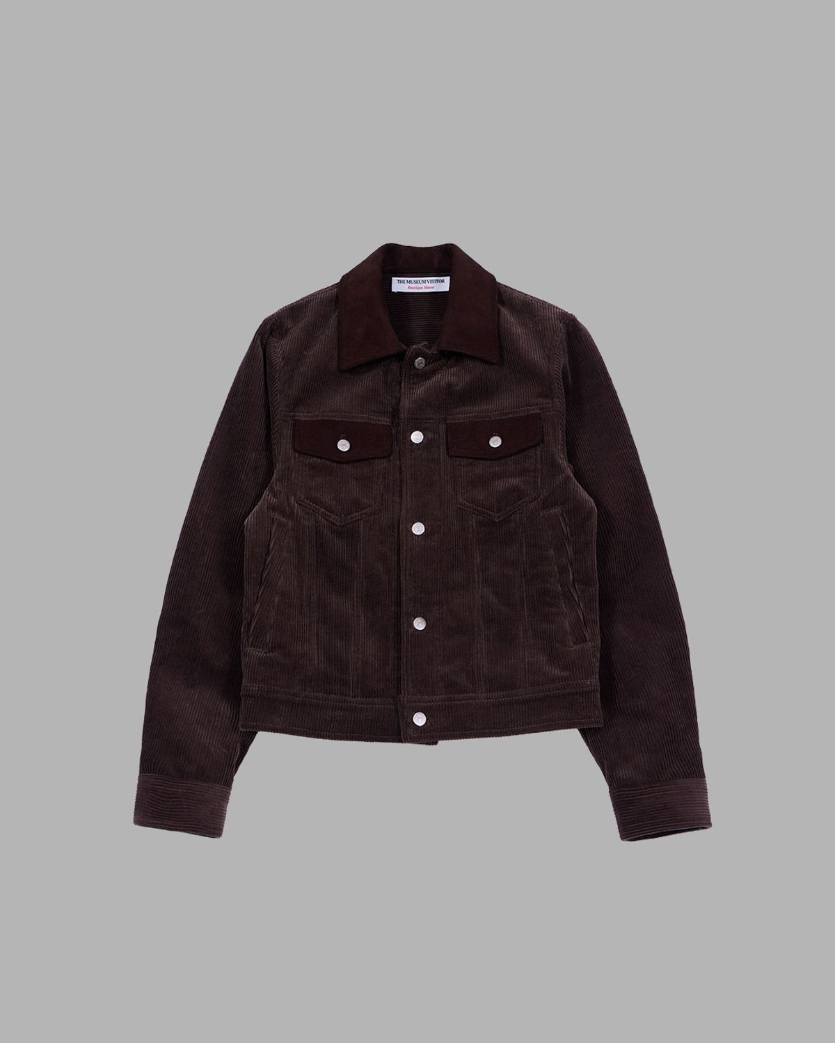더뮤지엄비지터(THEMUSEUMVISITOR) CORDUROY SUEDE TRUCKER JACKET (BROWN)