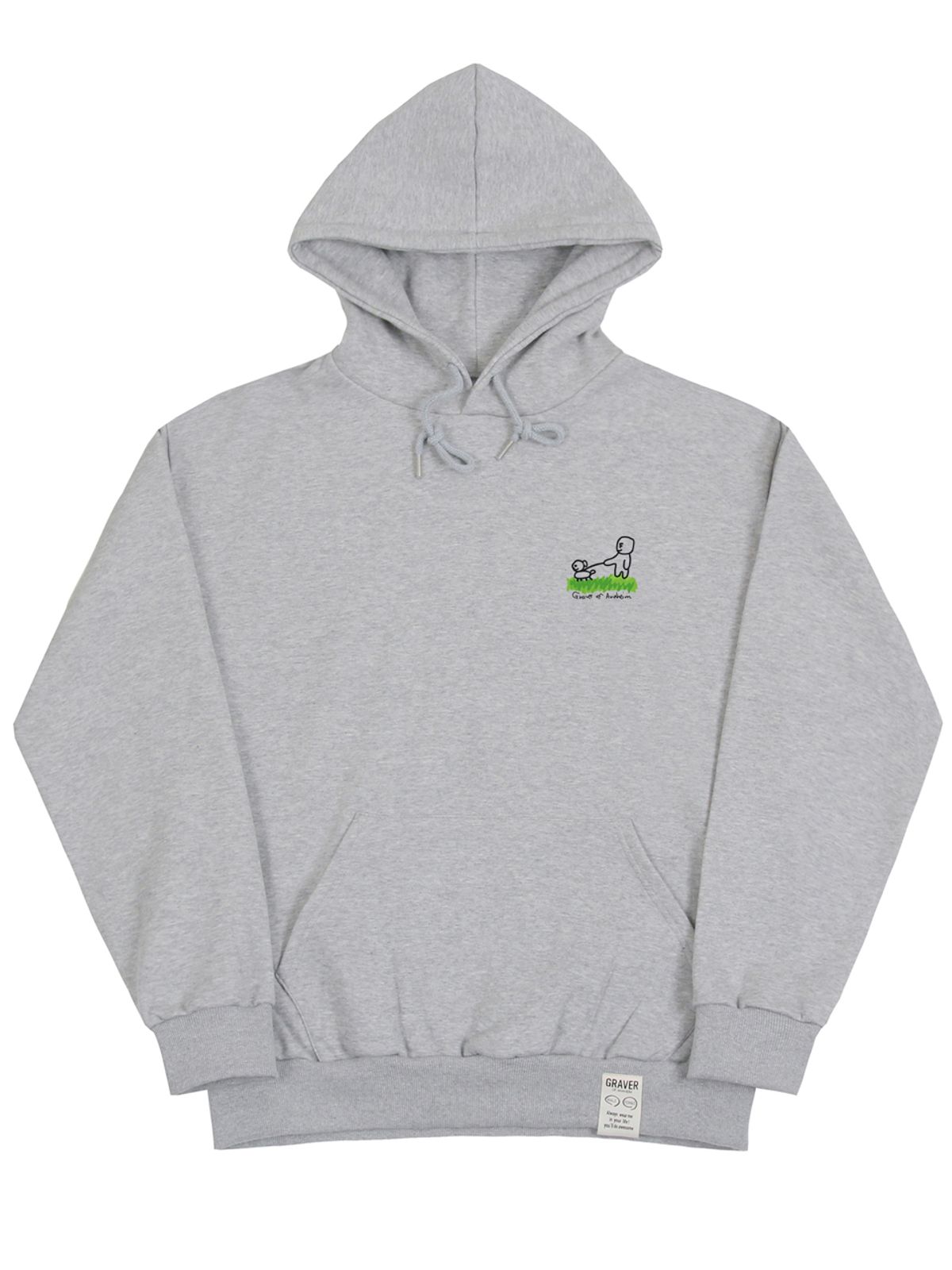 그레이버(GRAVER) [UNISEX]휴먼 퍼피 워크 후드티_그레이