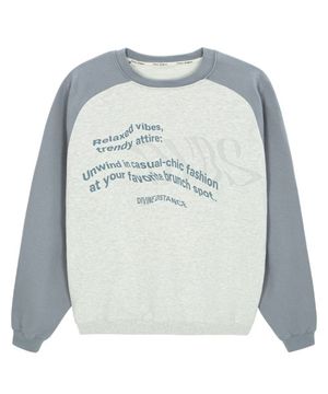 프린트 래글런 맨투맨 [화이트멜란지]