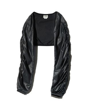 NYLON SHIRRING BOLERO (CHARCOAL)