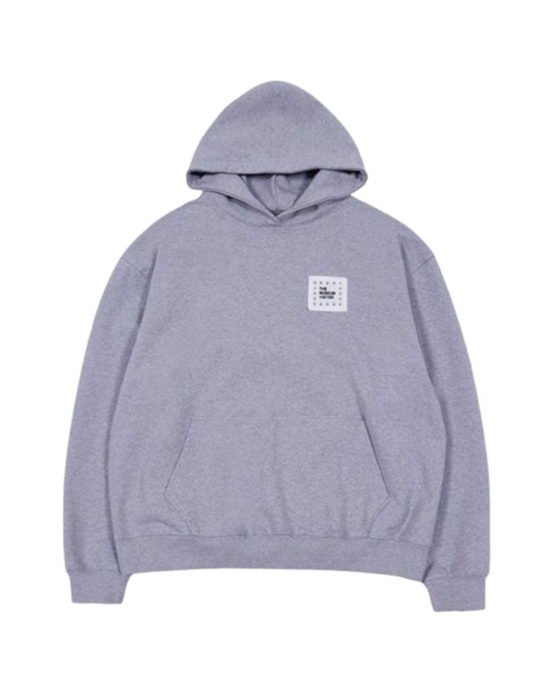 CUBIC LOGO STITCHED ESSENTIAL HOODY (GREY)
