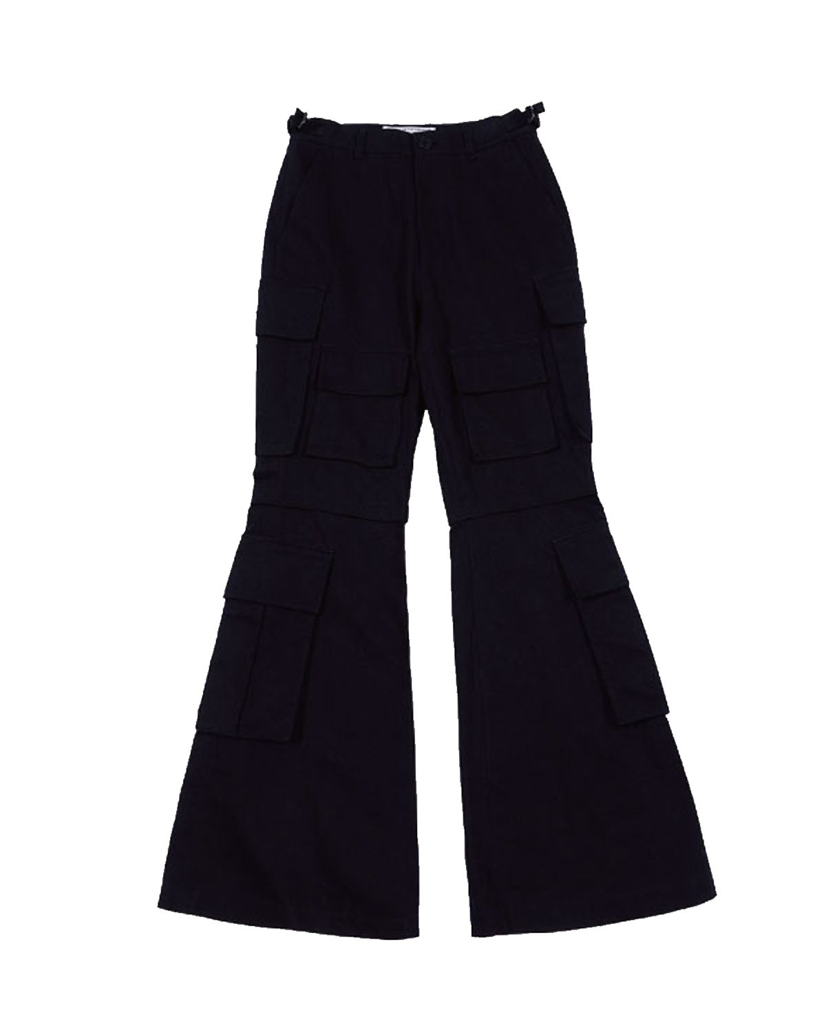 더뮤지엄비지터(THEMUSEUMVISITOR) TEN FLAP POCKET BOOTSCUT CARGO PANTS (BLACK)