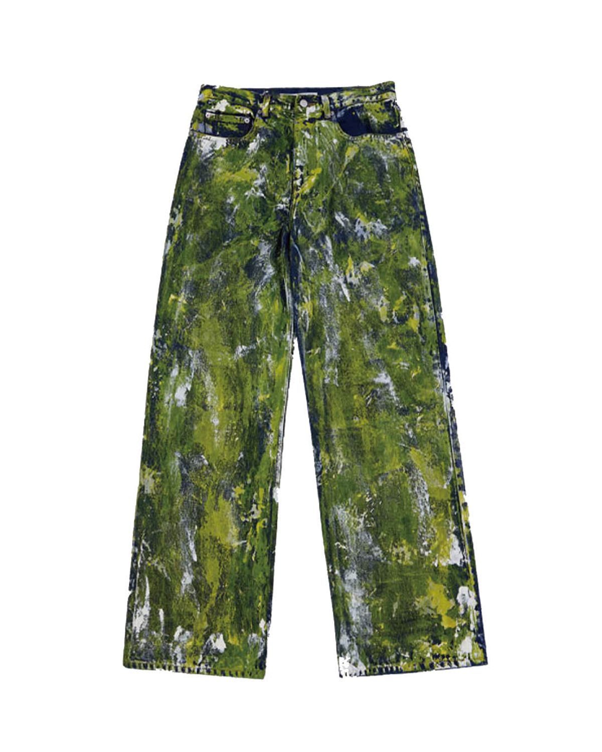 더뮤지엄비지터(THEMUSEUMVISITOR) HAND PAINTED DENIM PANTS (YELLOW)