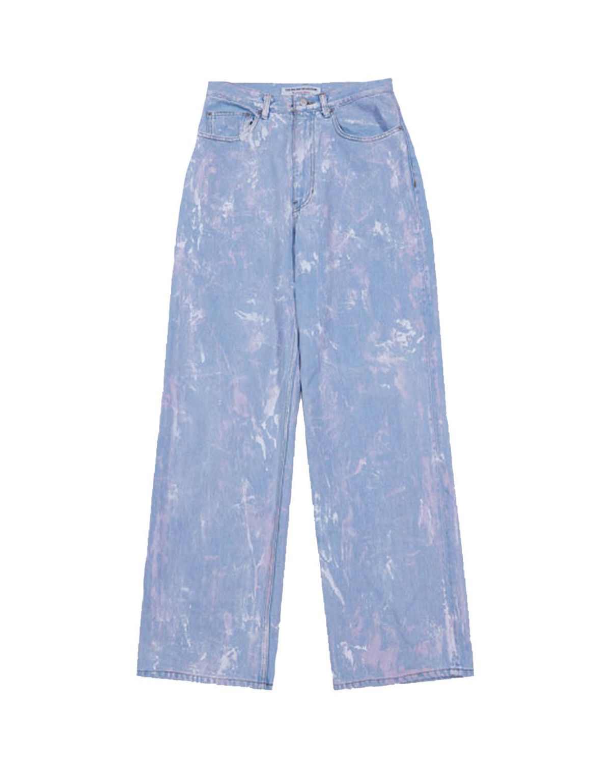 더뮤지엄비지터(THEMUSEUMVISITOR) HAND PAINTED DENIM PANTS (PINK)
