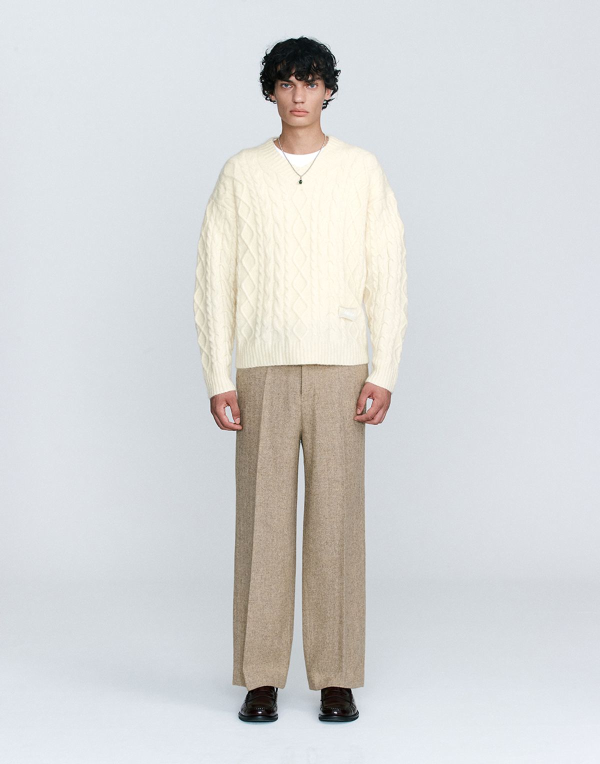 호이테(HEUTE) KID MOHAIR SIGNATURE V NECK (YELLOW)