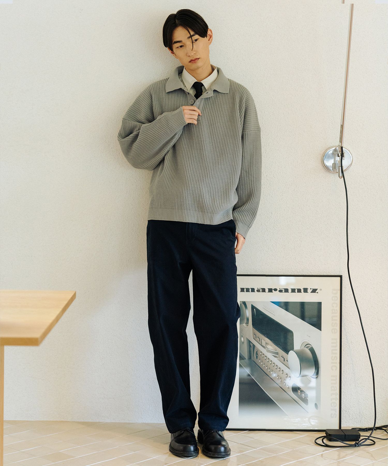 MUSINSA | MODIFIED Officer chino pants (navy)