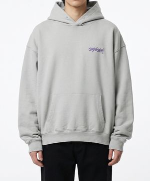 P.S 스마일 시그너처 로고 후드 그레이