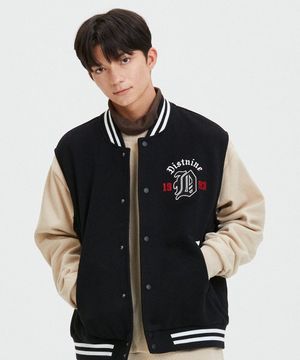 D 로고 바시티 베스트 BLACK (LO5JU504-076)