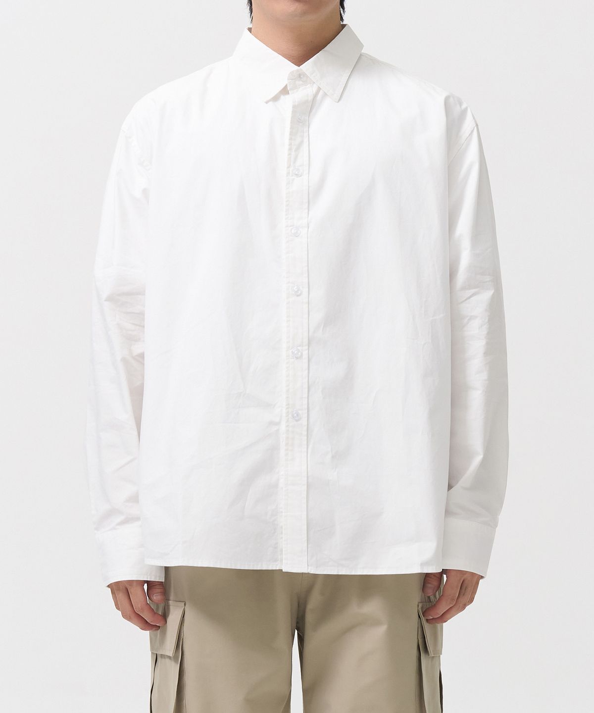엑스컨테이너(EXCONTAINER) 오버핏 페이퍼 셔츠 (WHITE)