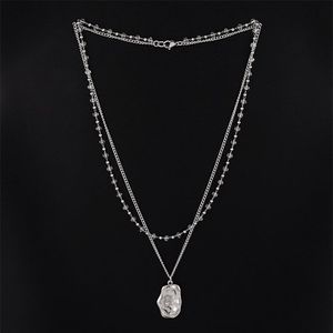 쉘 포인트 레이어드 체인목걸이 (J2302-AN131_SV)