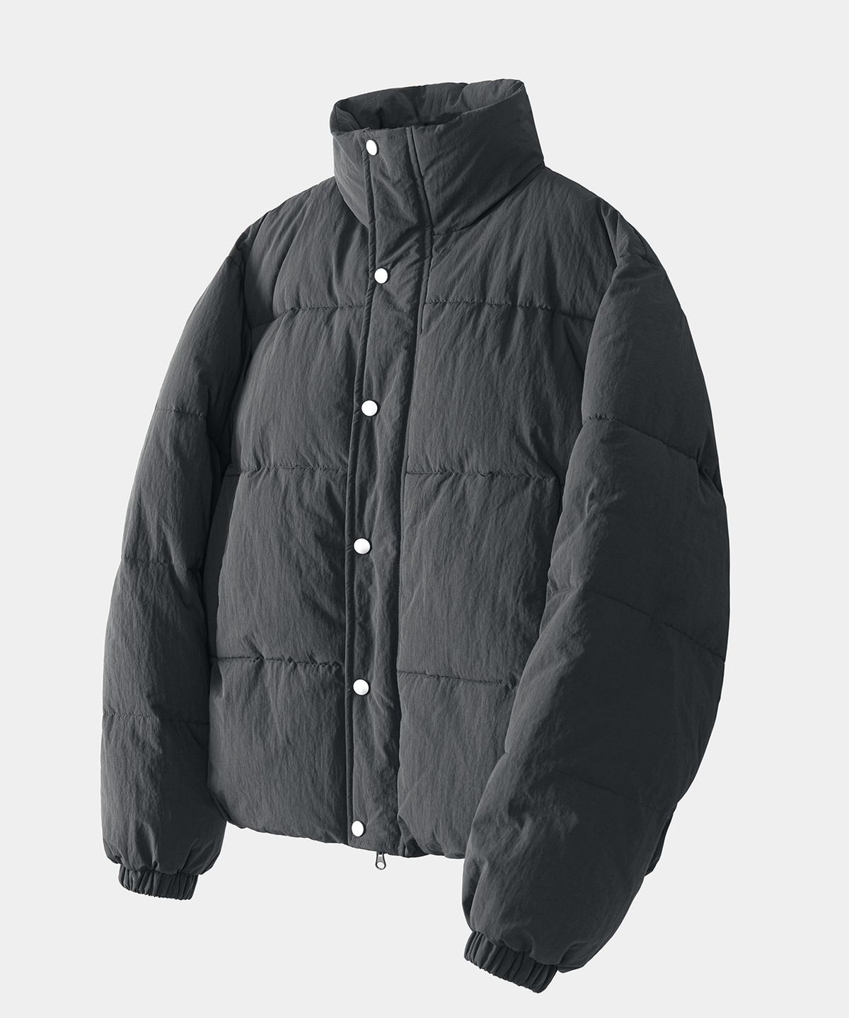엑스컨테이너(EXCONTAINER) 미니멀 푸퍼 숏 패딩 (CHARCOAL)