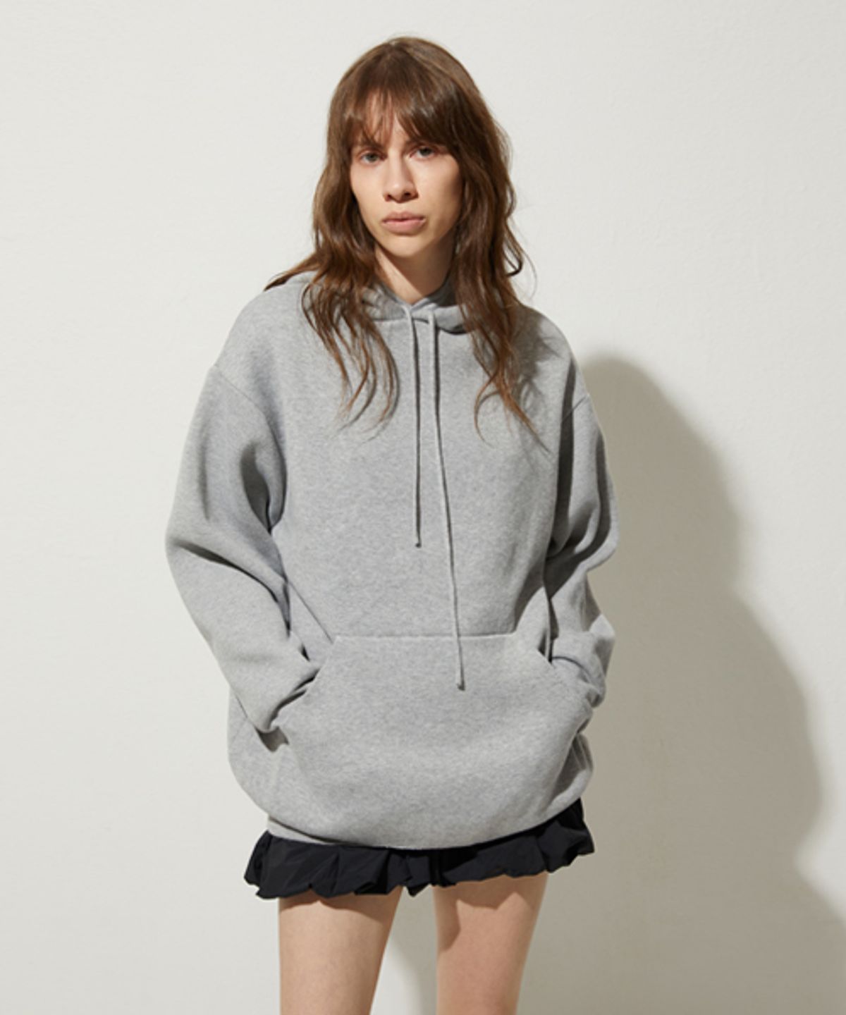 레이디 볼륨(LADY VOLUME) CREW NECK KNIT HOODIE_LIGHT GREY