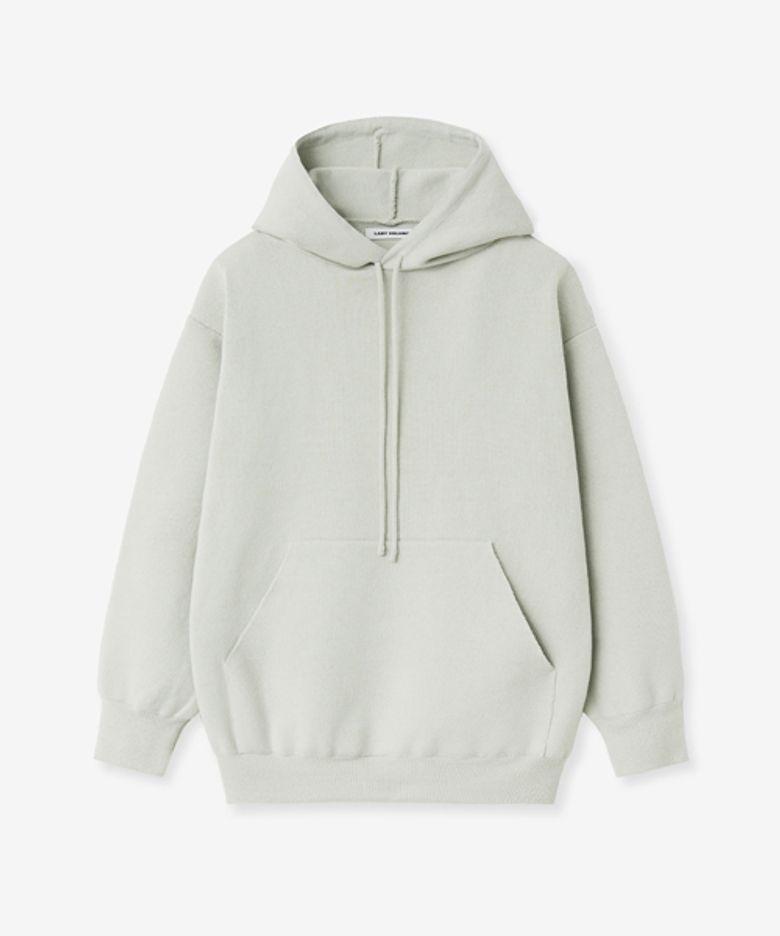 CREW NECK KNIT HOODIE_LIGHT GREEN