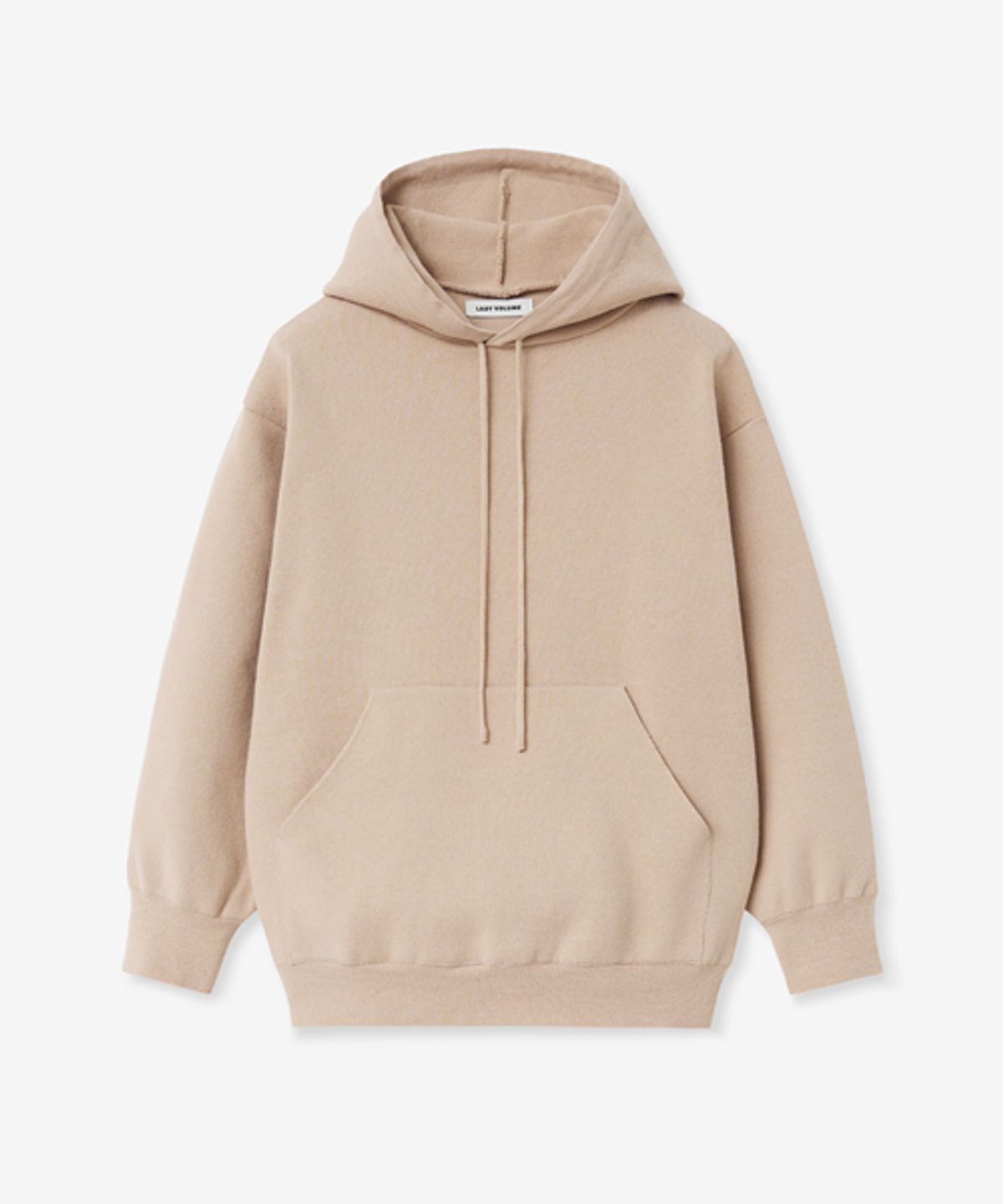 레이디 볼륨(LADY VOLUME) CREW NECK KNIT HOODIE_BEIGE