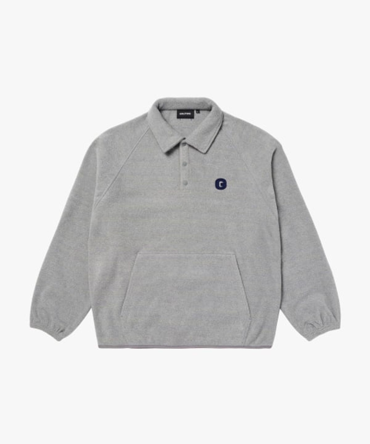 골스튜디오(GOALSTUDIO) G LOGO MICRO FLEECE POLO SHIRT-MELANGE GREY
