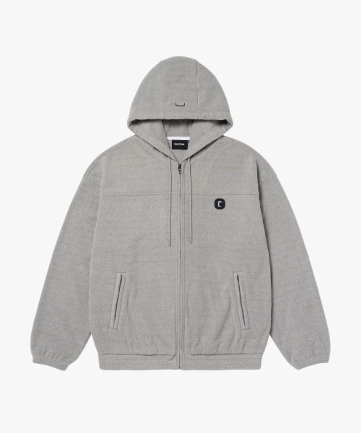 골스튜디오(GOALSTUDIO) G LOGO MICRO FLEECE FULL ZIP-UP JACKET-MELANGE GREY