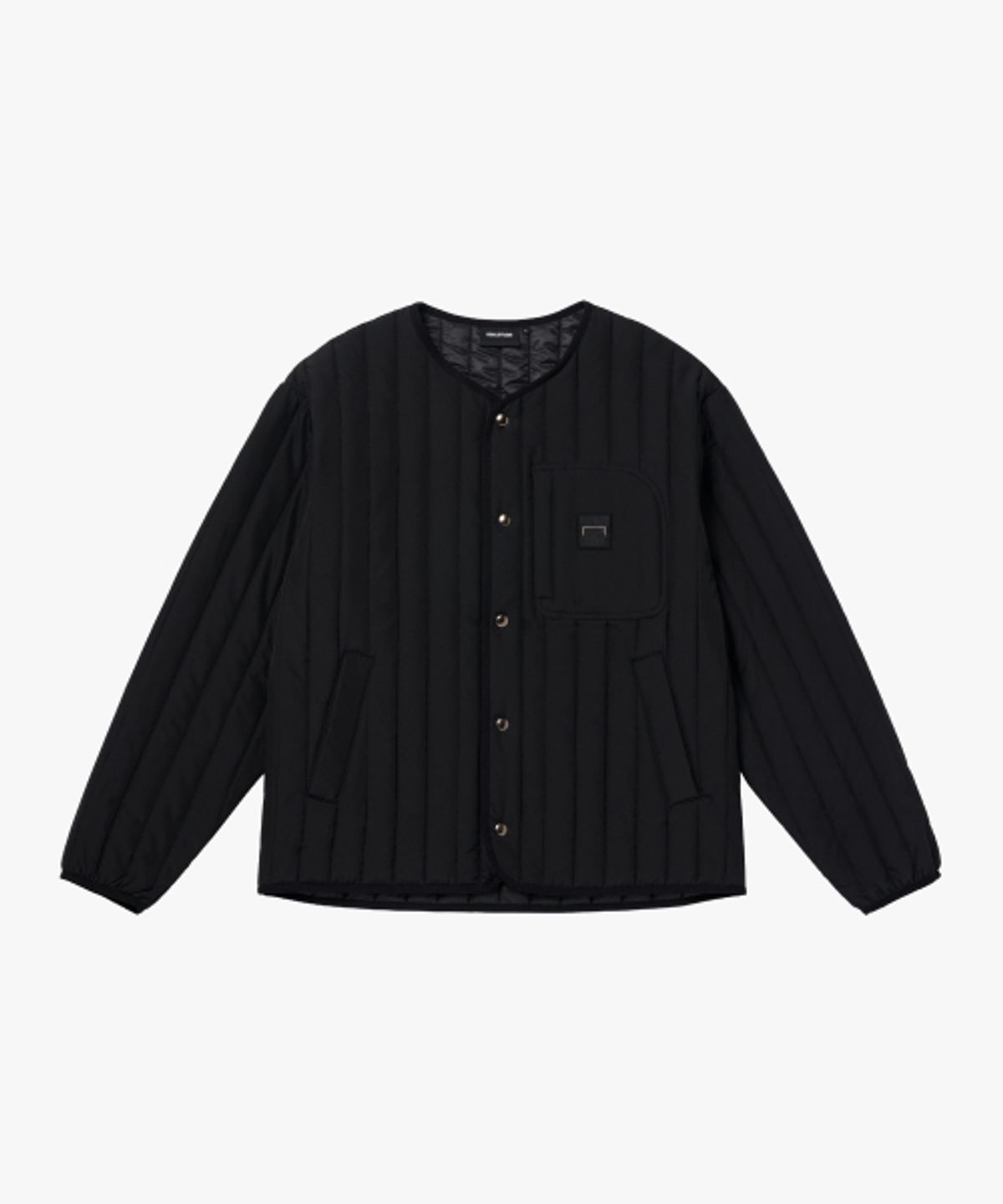 골스튜디오(GOALSTUDIO) VERTICAL QUILTED CARDIGAN-BLACK