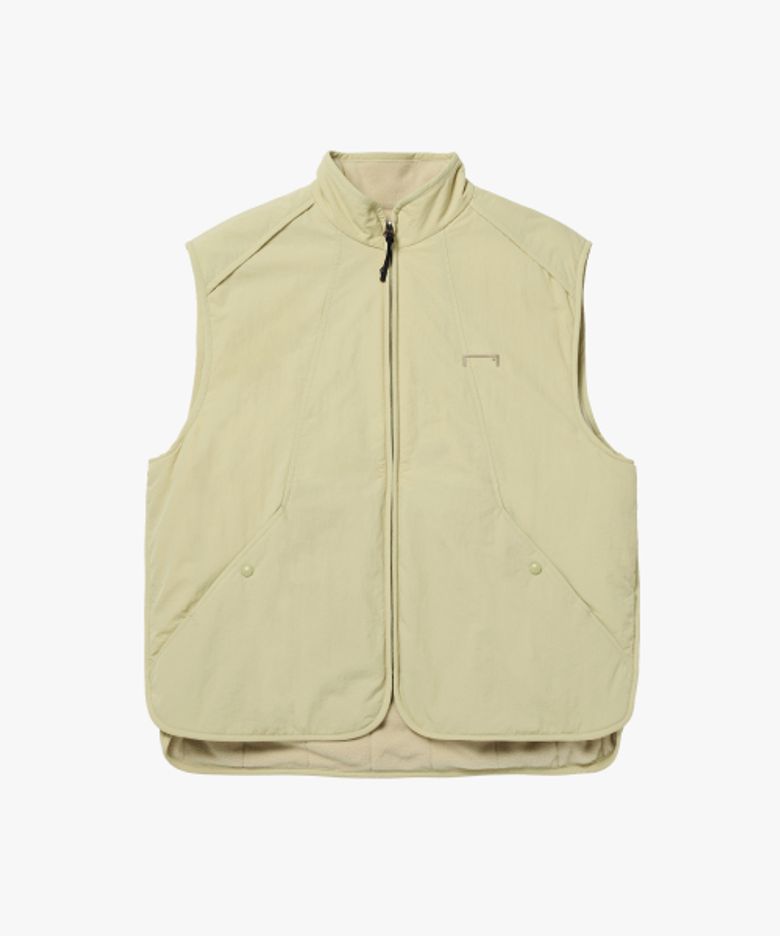 TASLAN HIGH NECK PADDING VEST -LIGHT BEIGE