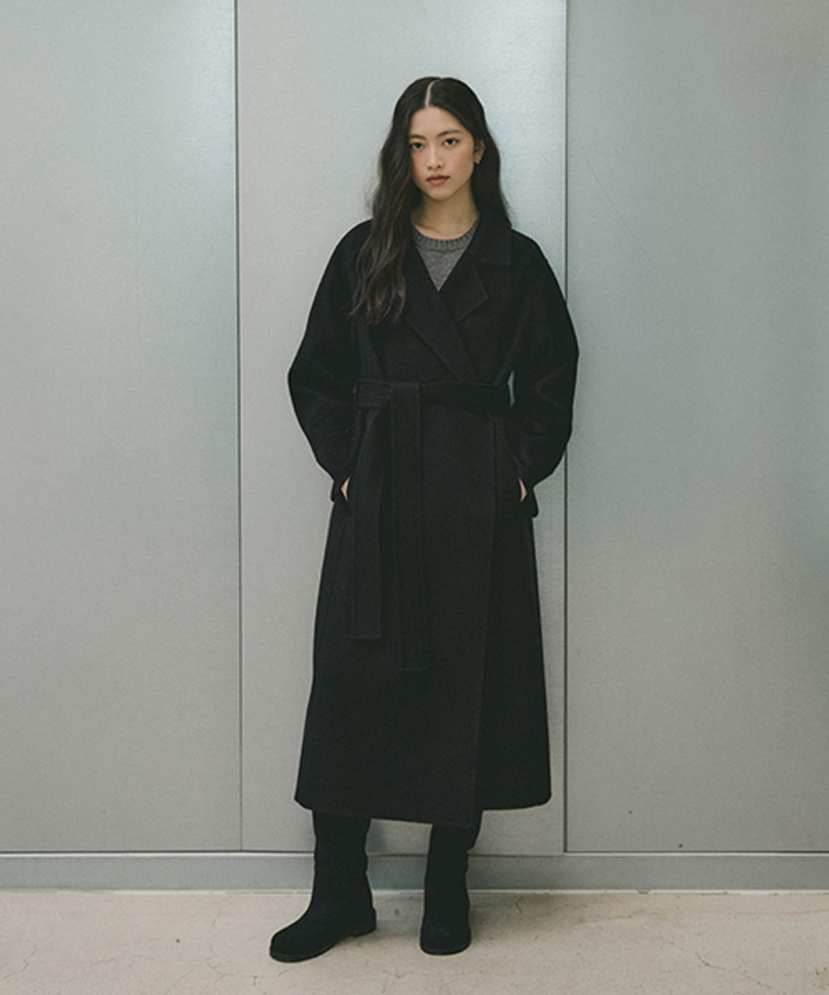 링서울(LINGSEOUL) handmade cashmere coat-black