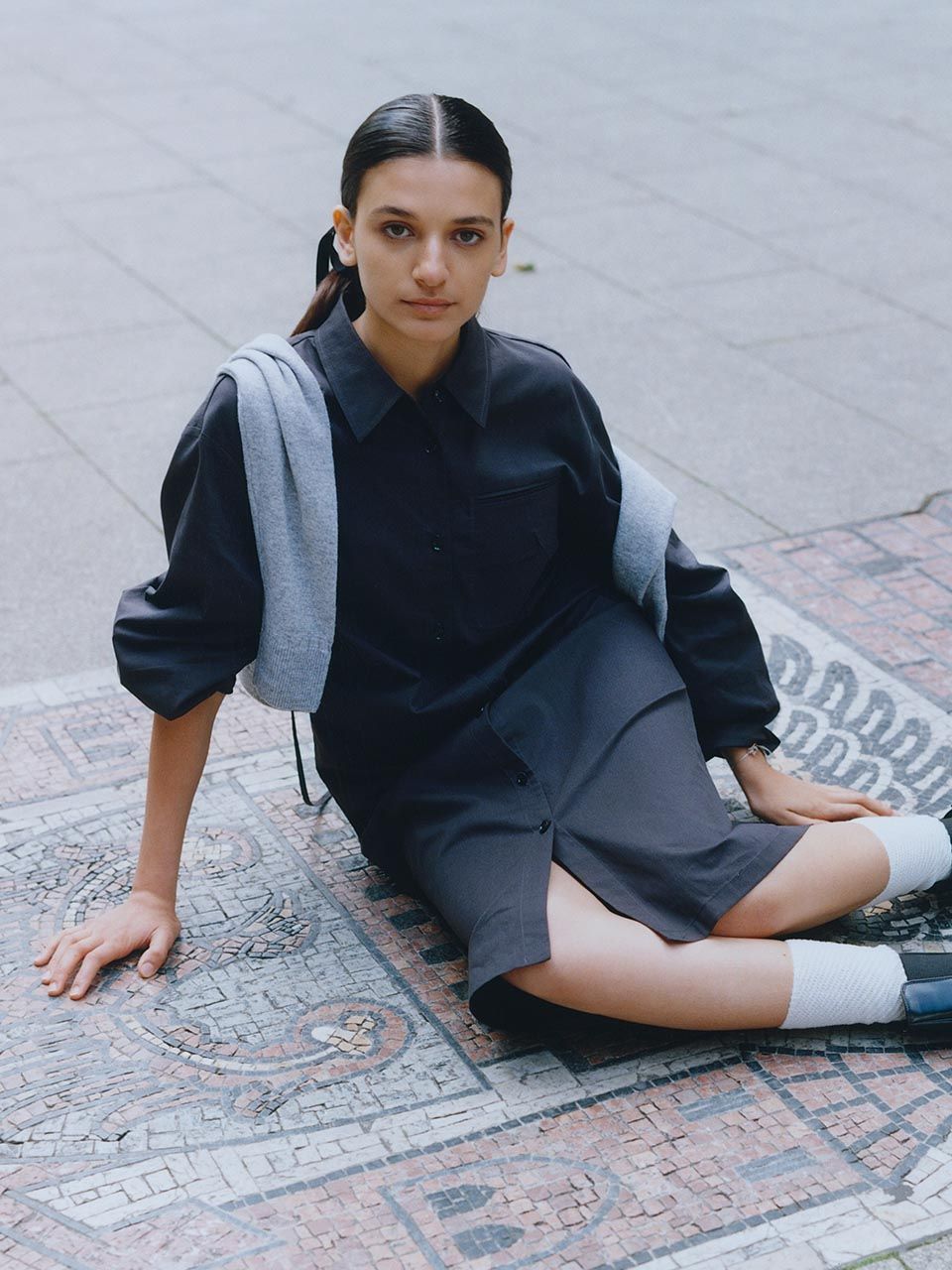 MUSINSA | RAIVE Back Shirring Onepiece in D/Grey VW3AO300-13