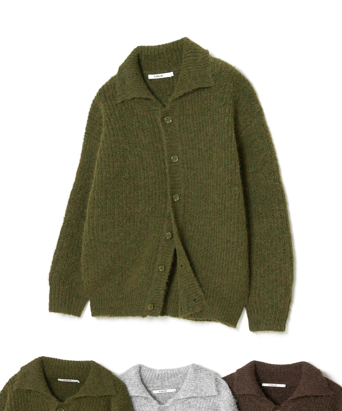 키뮤어(KIIMUIR) 부클 울(WOOL) 카라 가디건_3 COLOR