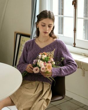 슬럽 레글런 니트 - 바이올렛