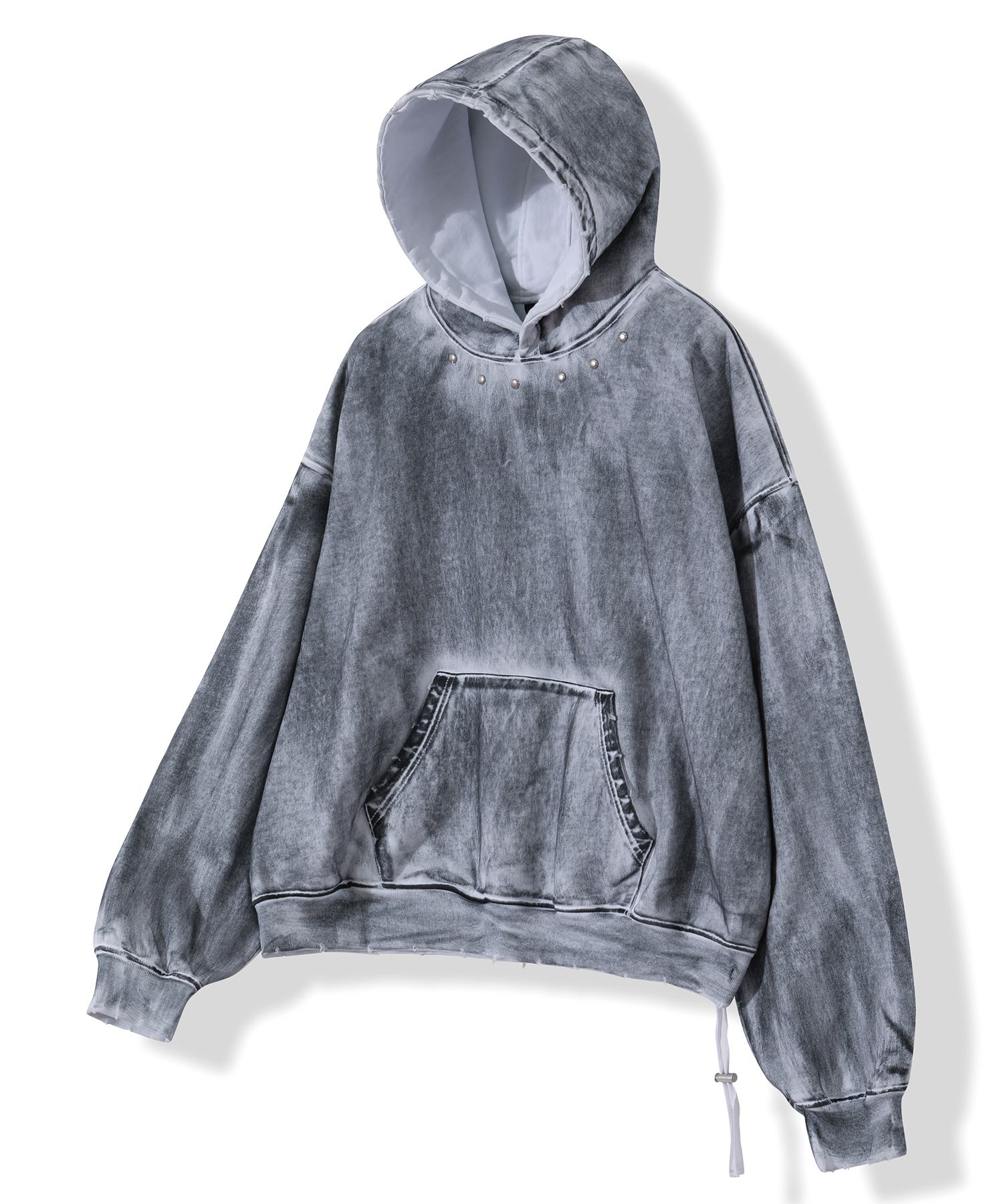 MUSINSA | FLAVORISM OVERSIZED RIVET HOODIE DIRTY WHITE (TT0069)