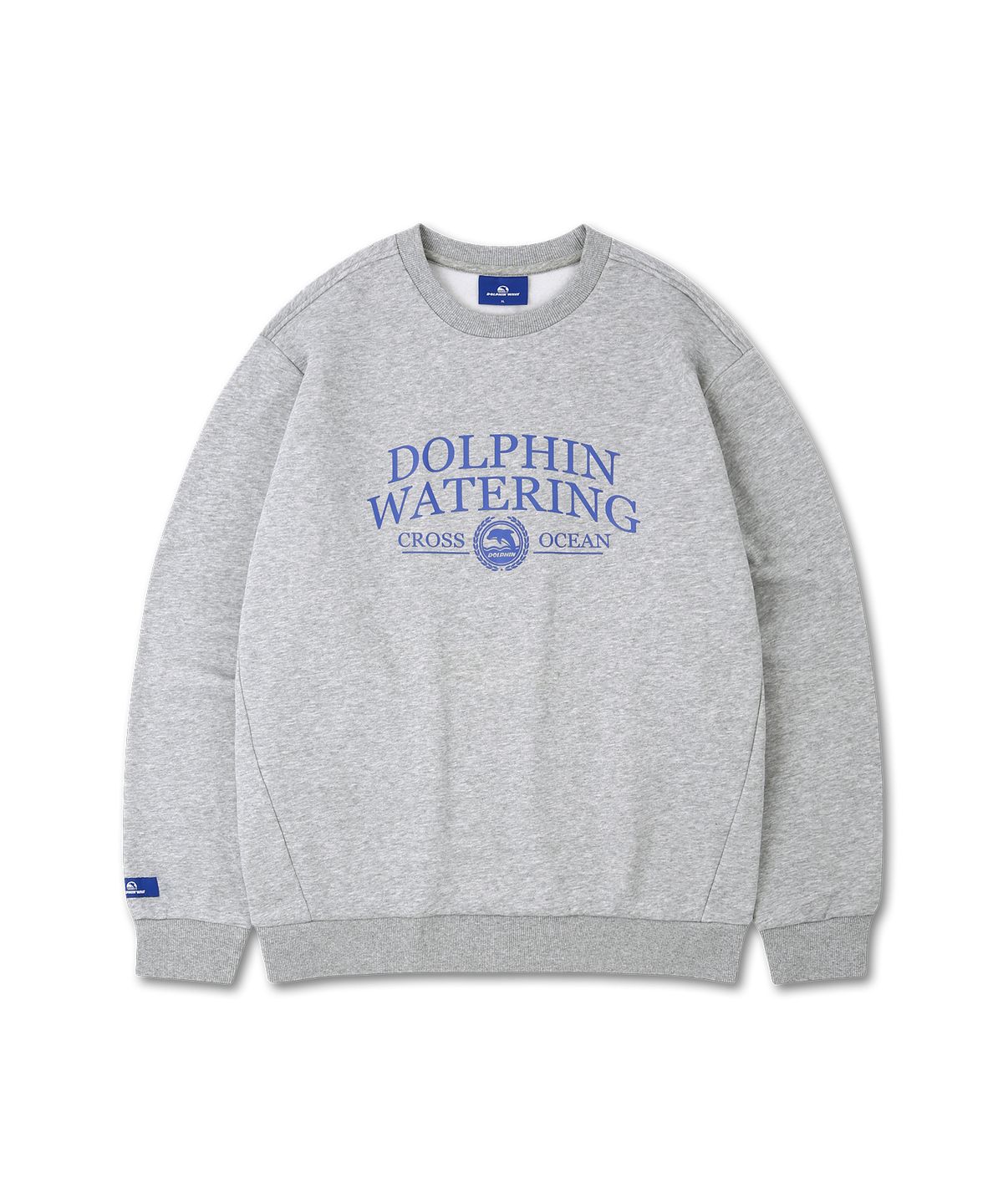 돌핀웨이브어패럴(DOLPHIN WAVE APPAREL) 돌핀 워터링 에센셜 기모 스웻셔츠 멜란지그레이