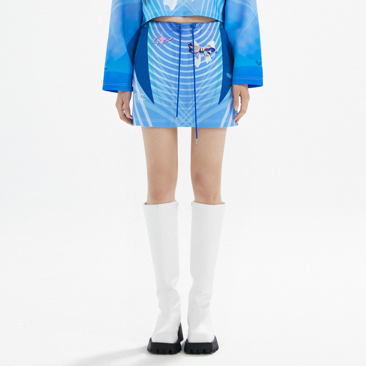 라라폭스(LALAFOX) SPORTY JERSEY DTP MINI SKIRT BLUE BP3WS002