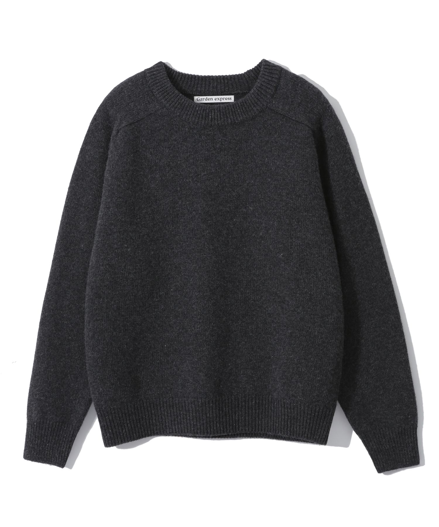 MUSINSA GARDEN EXPRESS CREWNECK WOOL SWEATER (charcoal)
