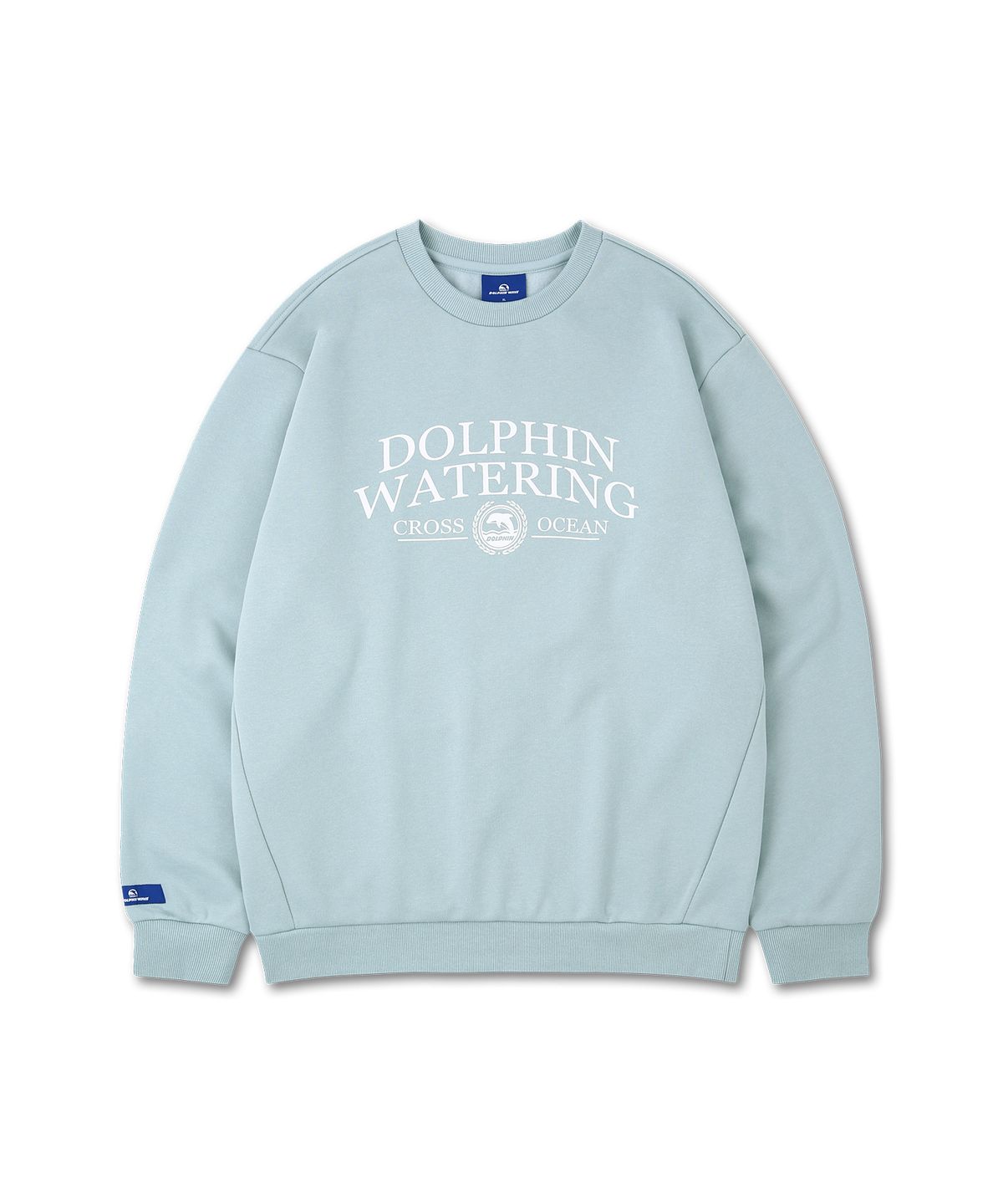 돌핀웨이브어패럴(DOLPHIN WAVE APPAREL) 돌핀 워터링 에센셜 기모 스웻셔츠 블루