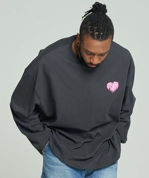 TNR하트나염 박스티 챠콜