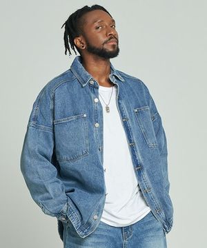 포켓 데님 자켓 중청