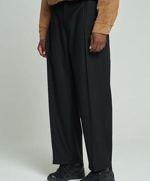 호시 와이드 반밴딩 팬츠 블랙