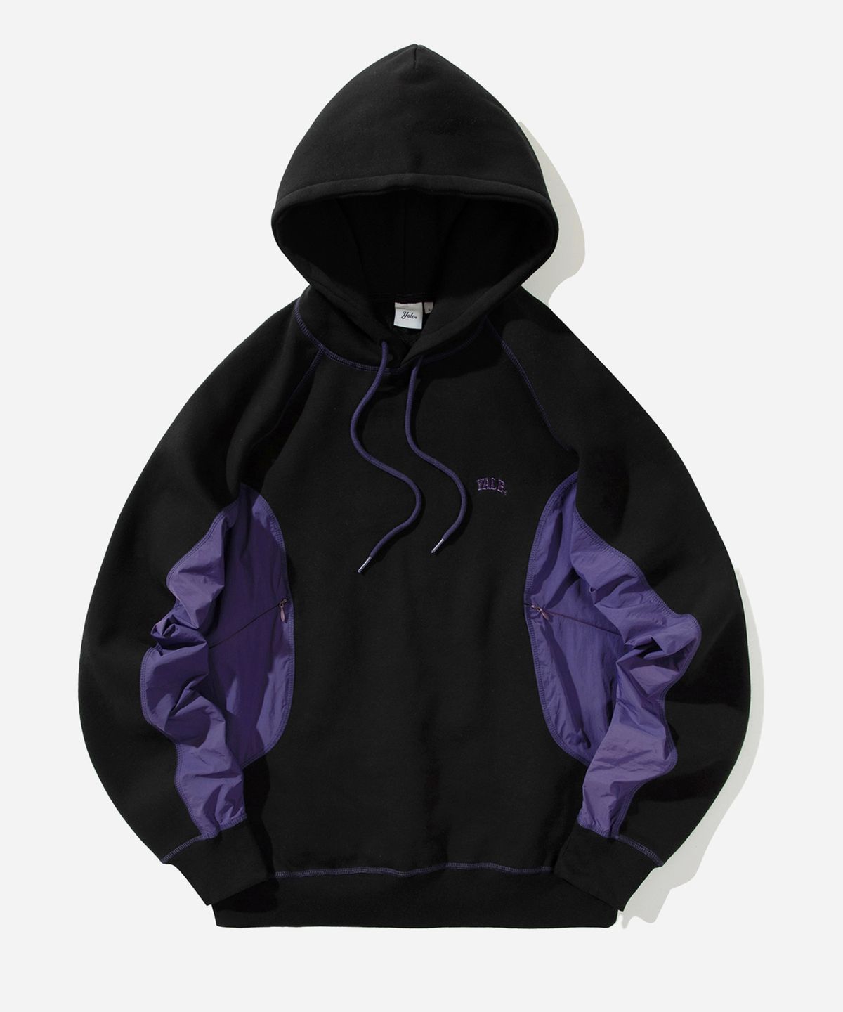 예일(YALE) [ONEMILE WEAR] 나일론 페브릭 믹스 후드 블랙