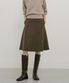 midi flared skirt-brown