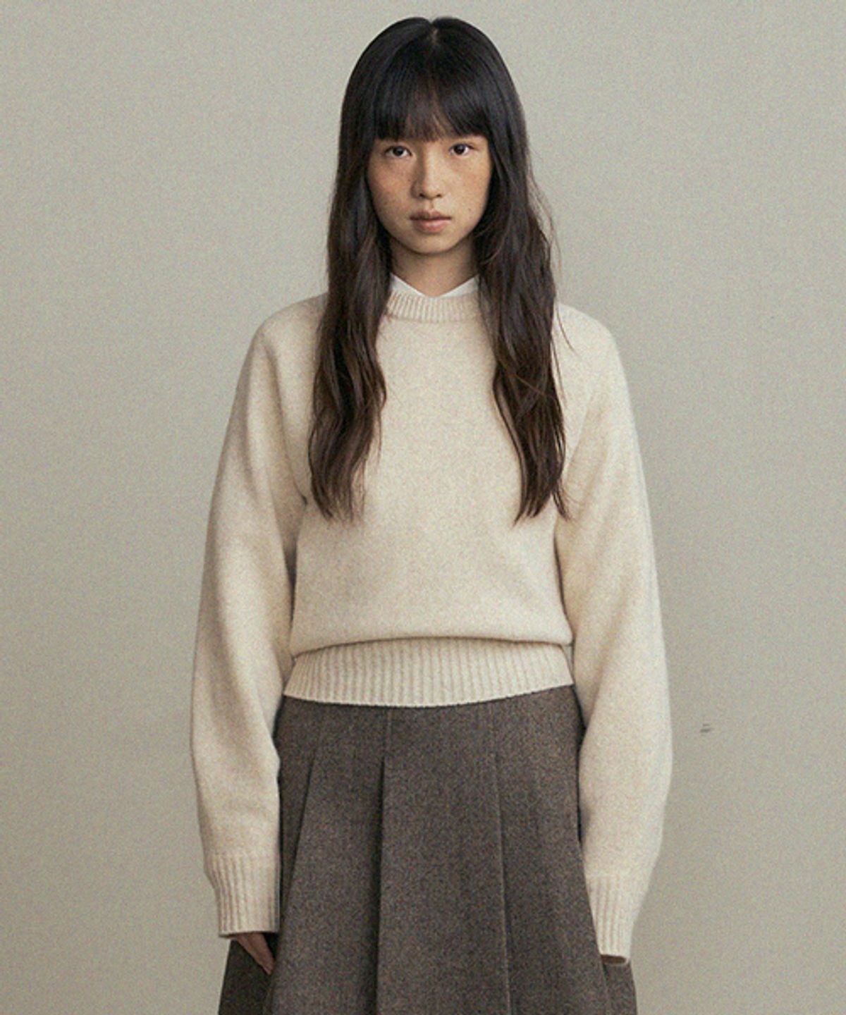 링서울(LINGSEOUL) whole garment volume knit-cream