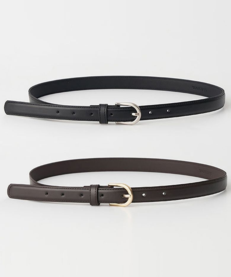 [선물옵션] 20mm vintage leather belt - [brown/black]