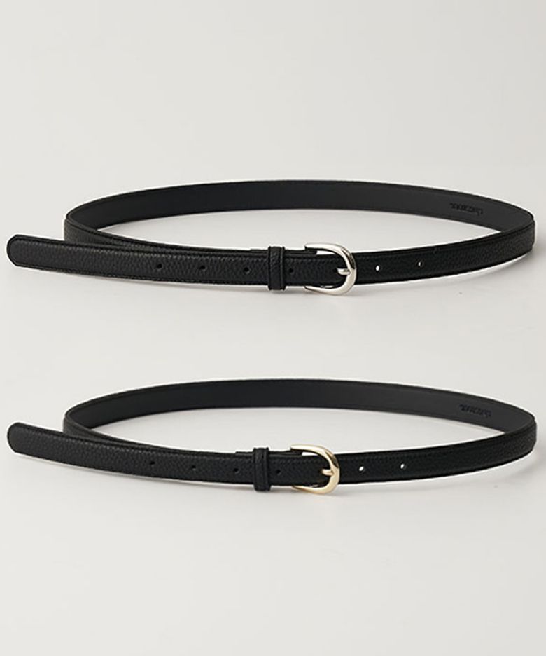 [선물옵션] 20mm leather crack belt - [silver/gold]