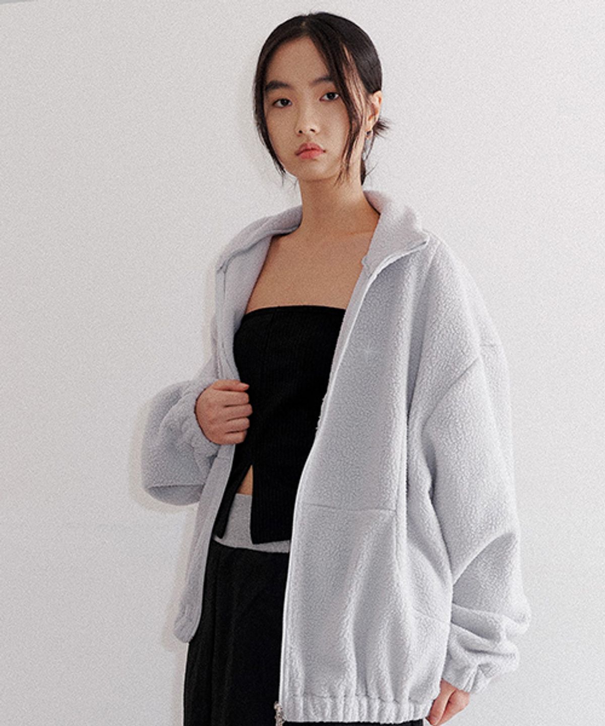 더파코(THE FACO) FAVICON FLEECE ZIPUP JUMPER GRAY