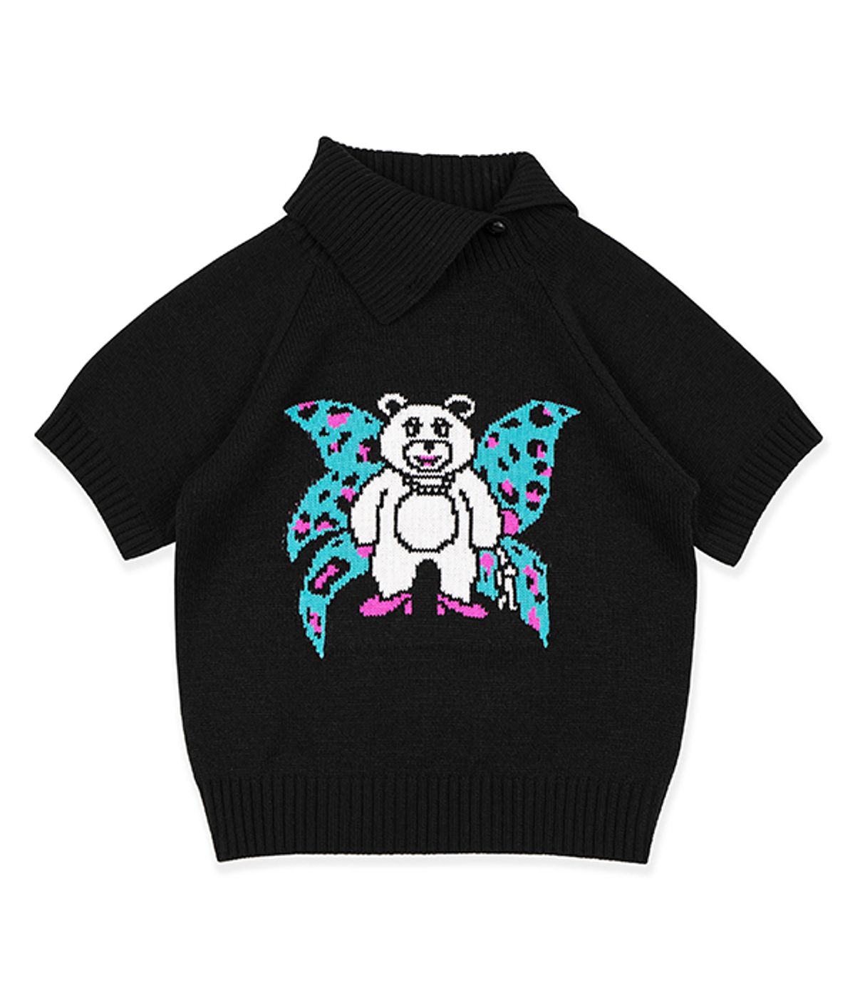 유쓰배쓰(YOUTHBATH) WING BEAR KNIT WARMER SET_BLACK