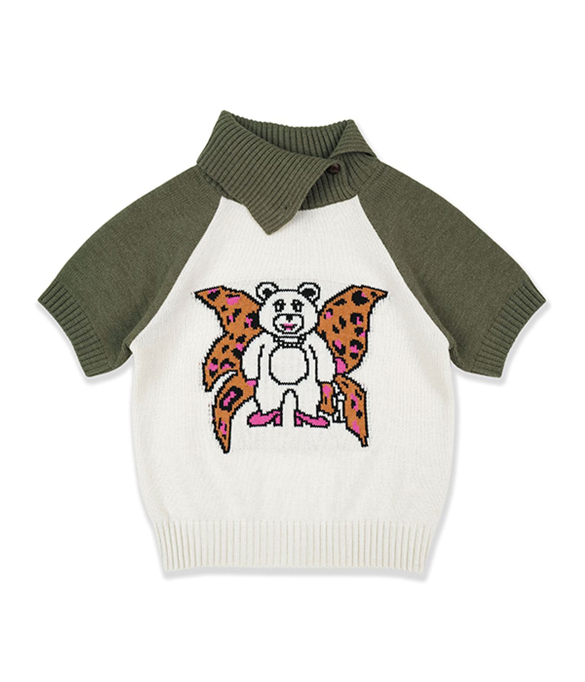 유쓰배쓰(YOUTHBATH) WING BEAR KNIT WARMER SET_CREAM