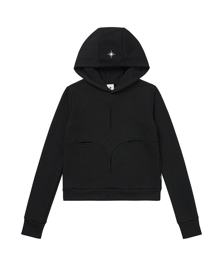 4 SLIT HOODY BLACK